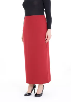 Oversized Burgundy Maxi Pencil Skirt