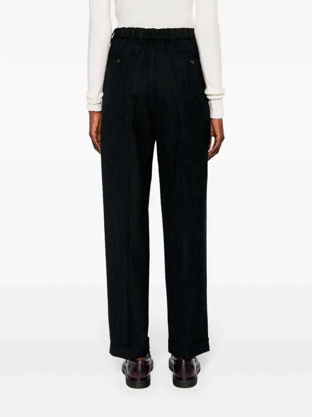 Pinstripe tailored trousers