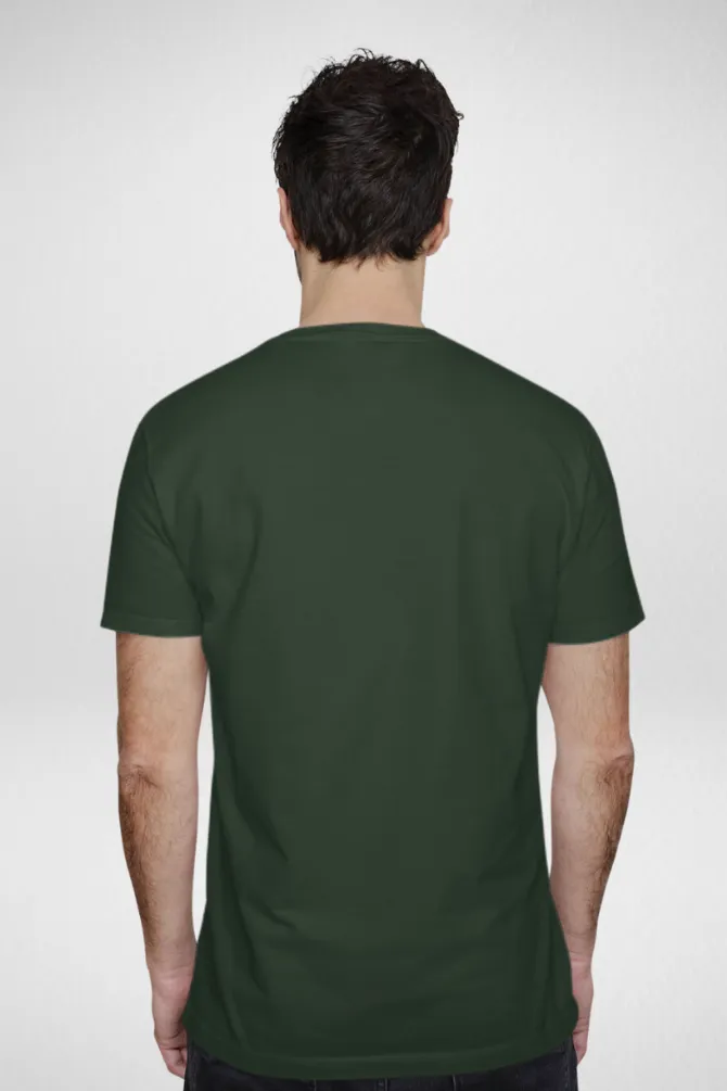 Red and Bottle Green Plain T-shirts Combo for Men