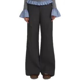 Rivet Pleated Flared Suit Pants