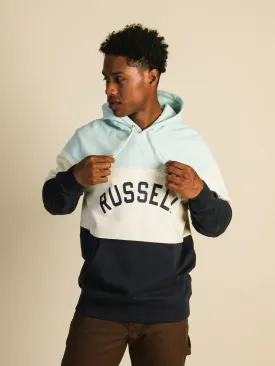 RUSSELL STYLE COLOUR BLOCK PULL OVER HOODIE