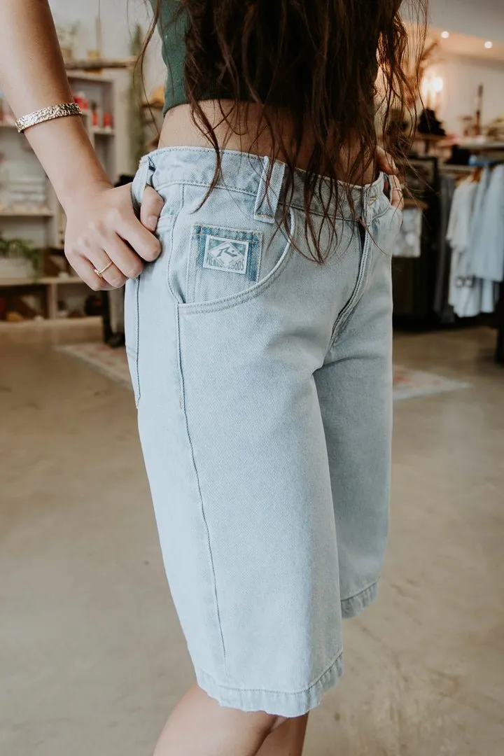 Rusty Low Rise Wide Leg Denim Jort