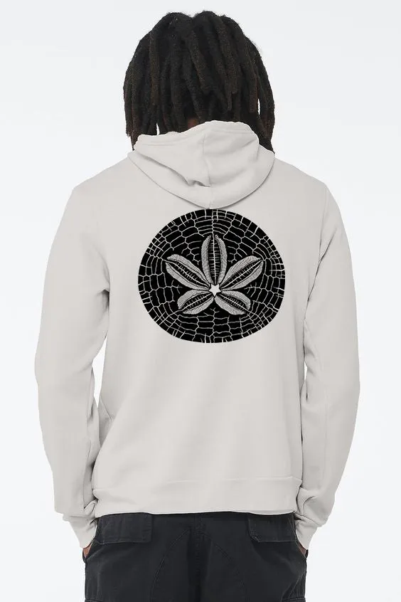 Sand Dollar -  Pullover Sponge Fleece Hoodie Silver