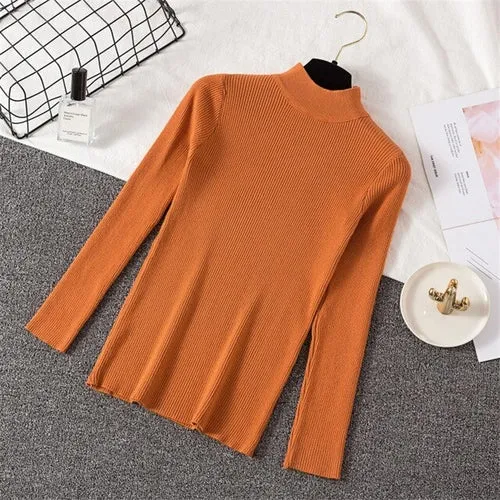 Soft Sweater Women Winter Turtleneck Long Sleeve