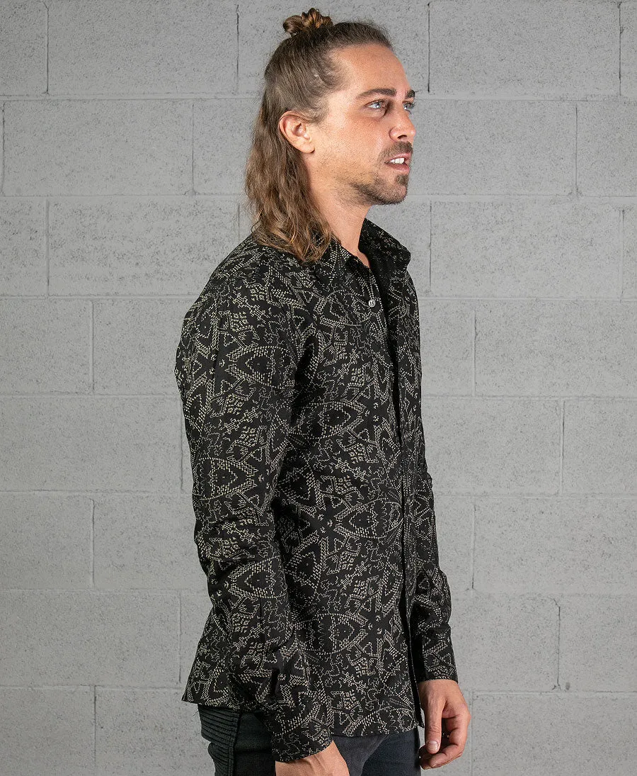 SOL - Seed Of Life  - "Mexi" LS Button Up - Black