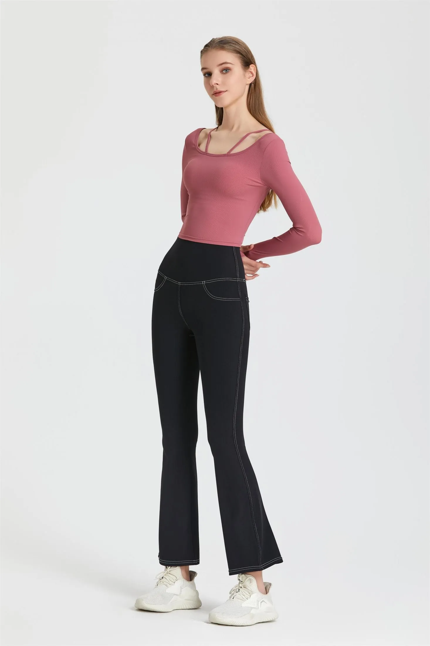 Stretch Denim Flared Leggings