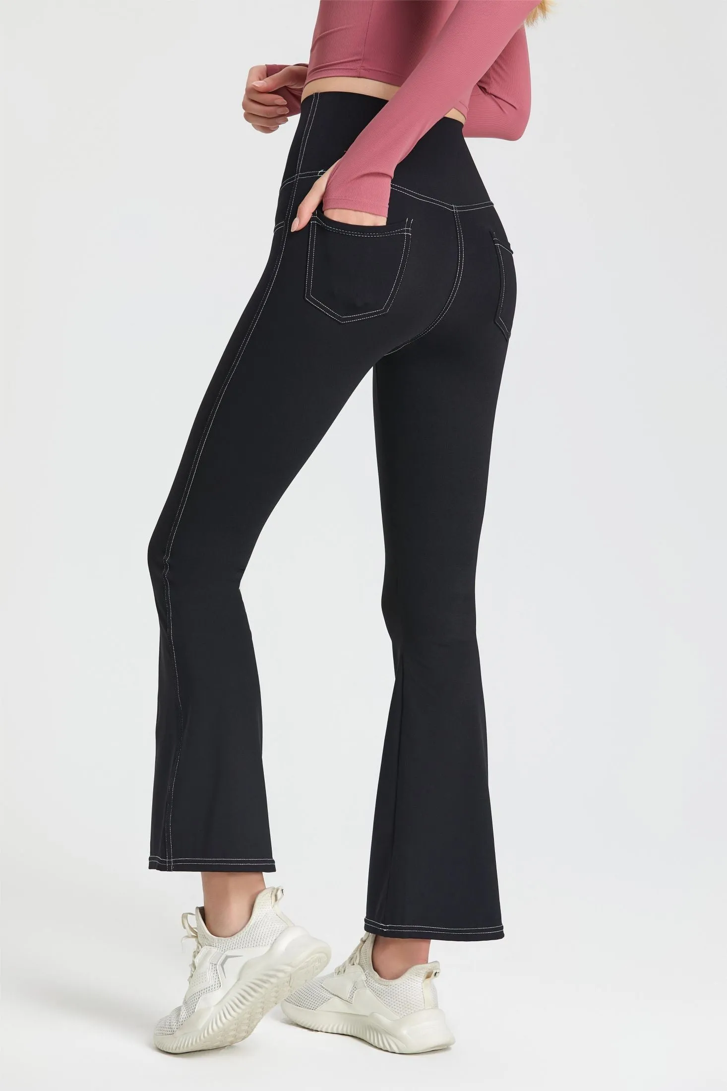 Stretch Denim Flared Leggings