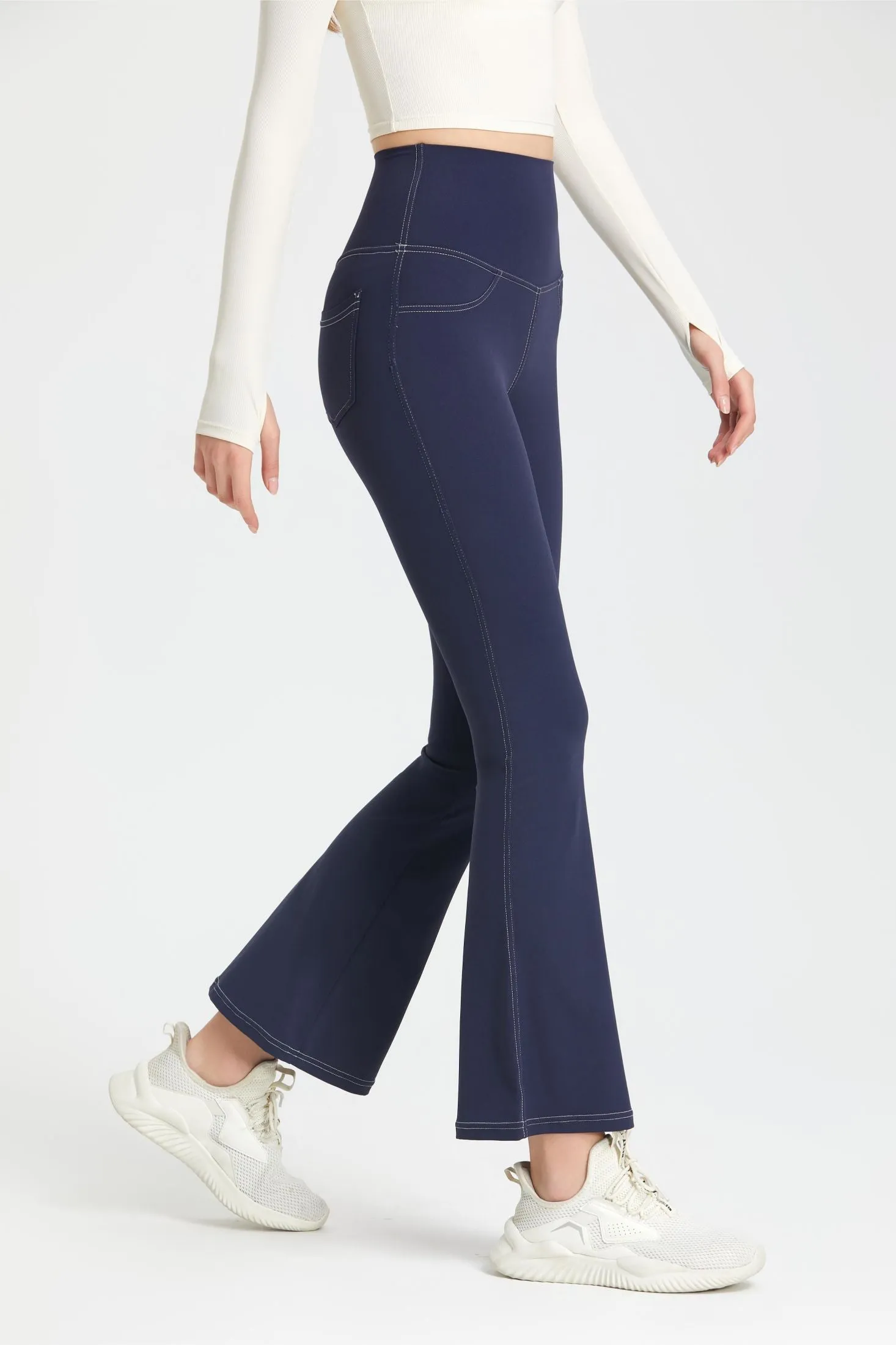 Stretch Denim Flared Leggings