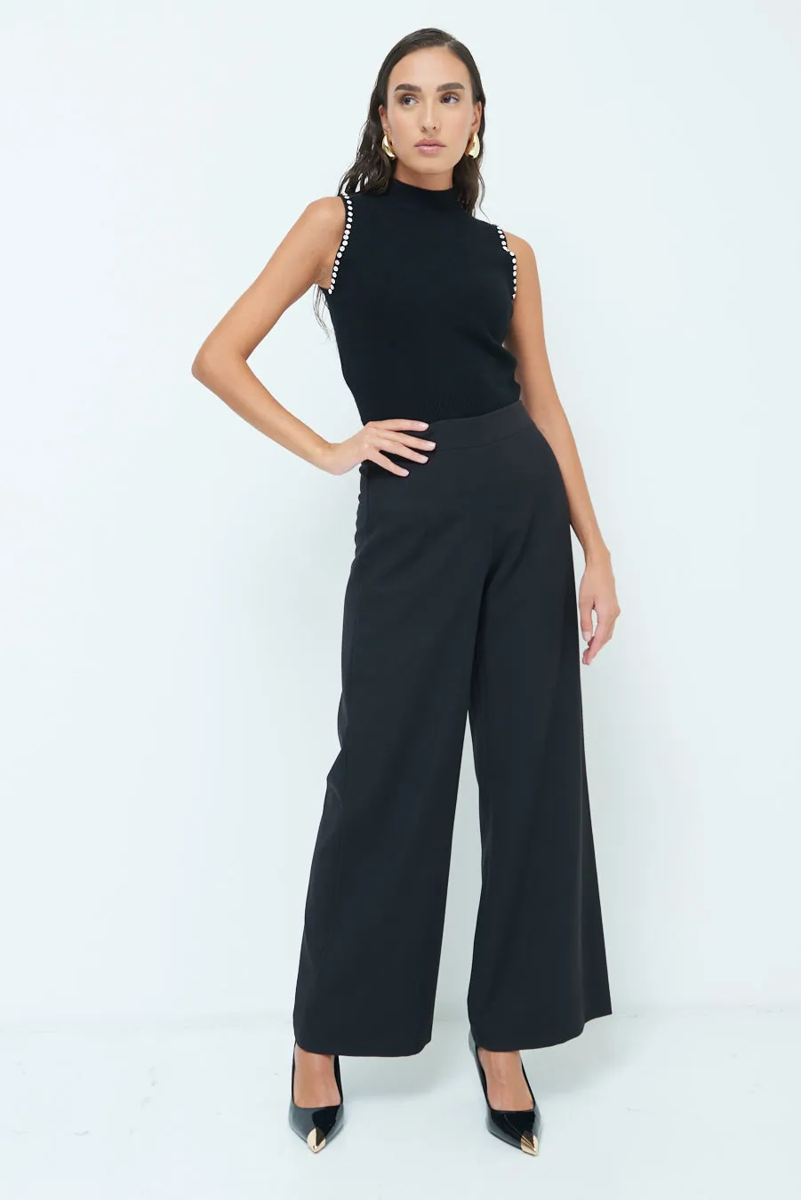 Tailored wide-leg trousers wholesale