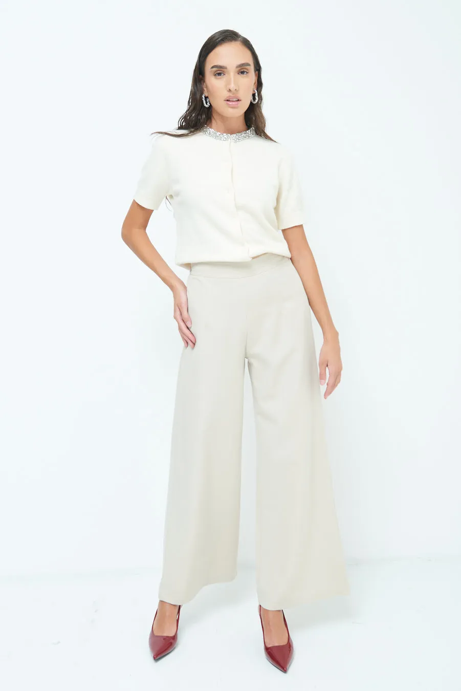 Tailored wide-leg trousers wholesale