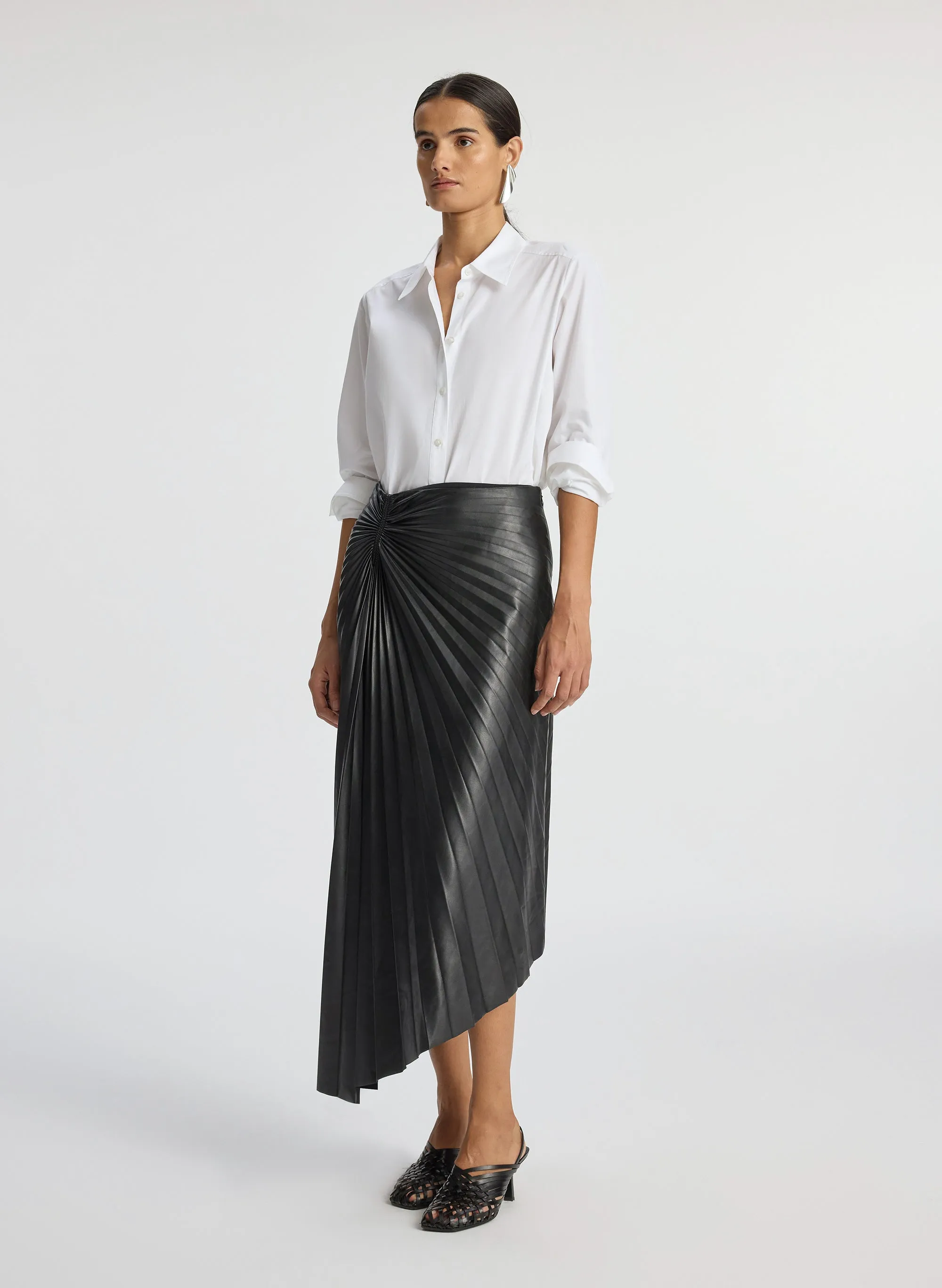 Tracy Smooth Vegan Leather Skirt