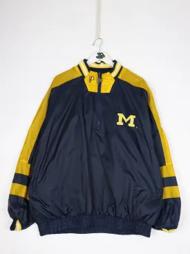 Vintage Michigan Wolverines Jacket Mens XL Blue Anorak Windbreaker