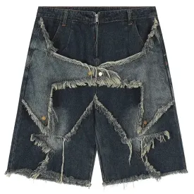 Vintage Y2K Star Patch Denim Short