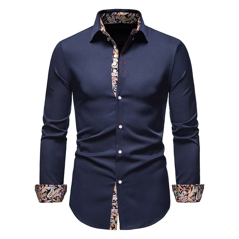 West Louis™ Designer Button Up Business Dress Shirt