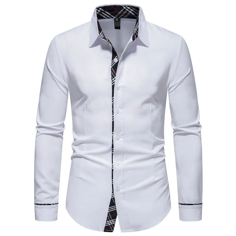 West Louis™ Designer Button Up Business Dress Shirt