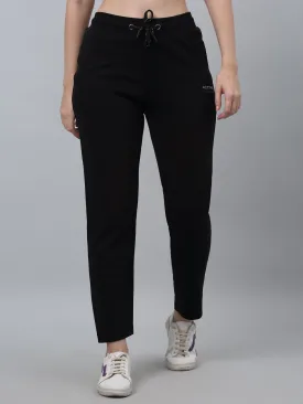 Women's Casual  Black Ankle length Mid rise Track Pants