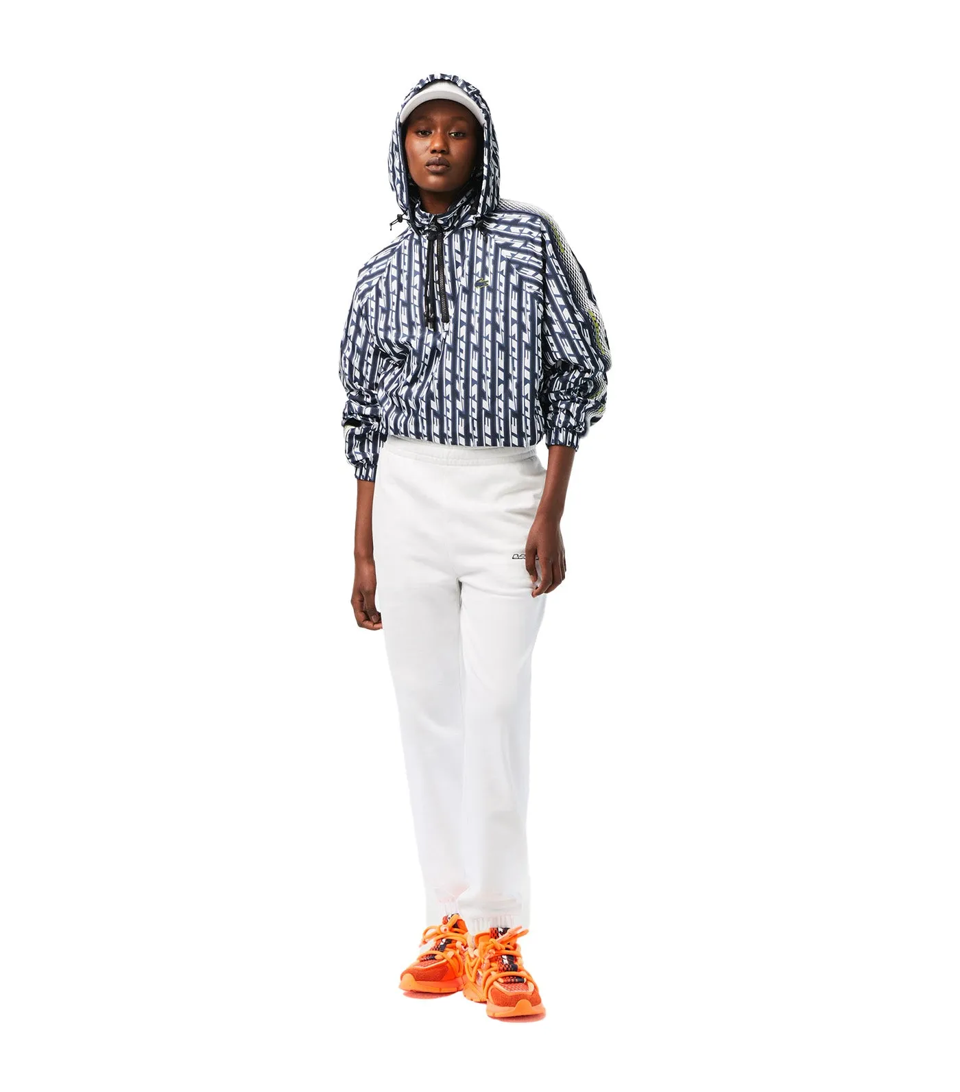 Women’s Oversize Hooded Windbreaker Black/Blue Night-White
