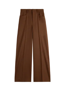 Wool tailored wide trousers