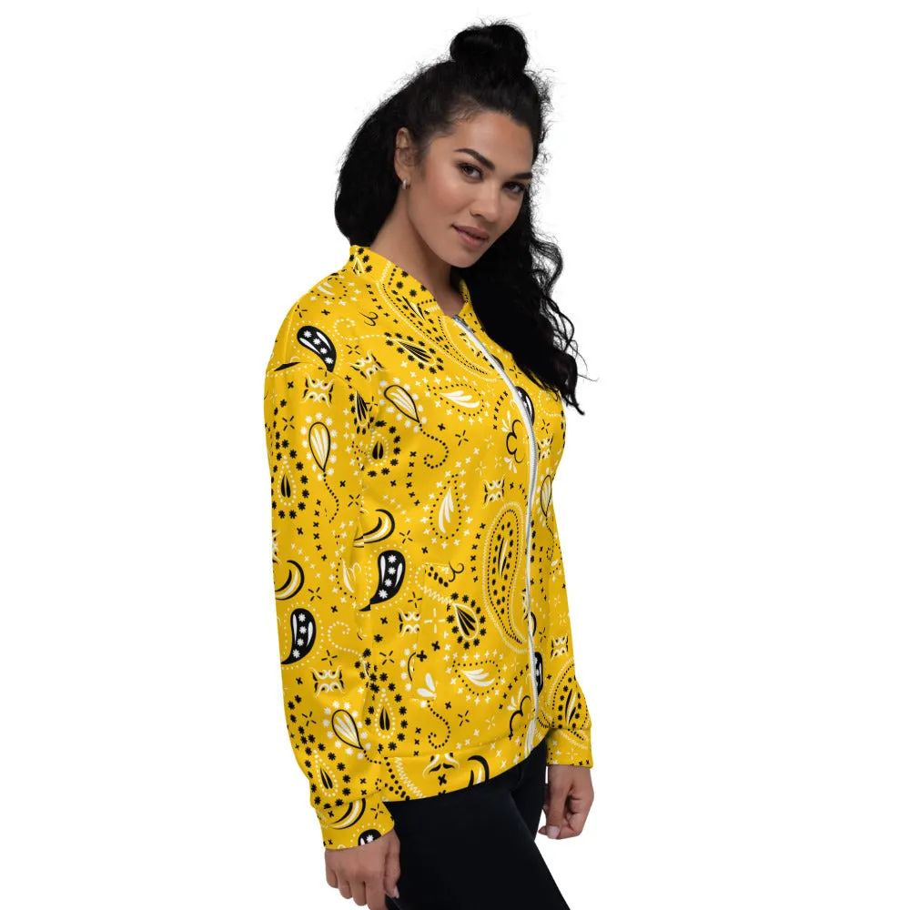 Yellow Paisley Unisex Bomber Jacket