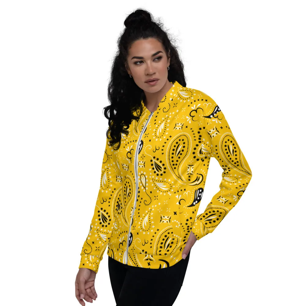 Yellow Paisley Unisex Bomber Jacket